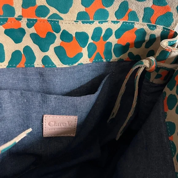 Clare V. Helene Bag in Neon Pablo Cat Suede - Picture 3 of 5